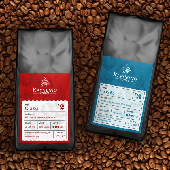 Exclusive label with the title 'Coffee label design'