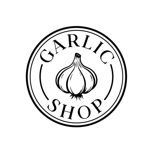 Garlic design with the title 'Garlic Shop'