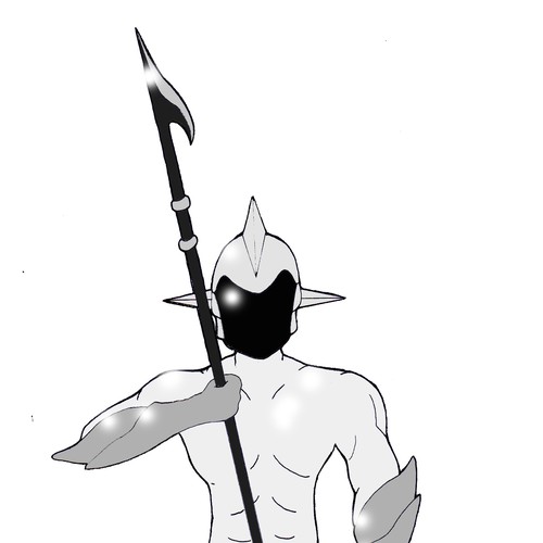 Spear design with the title 'Be Famous ...create Sharkman :-)'