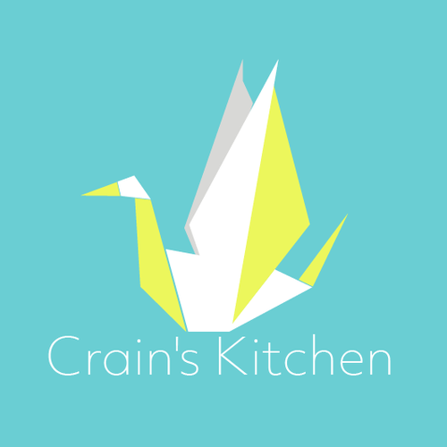 Crane design with the title 'origami crane logo'