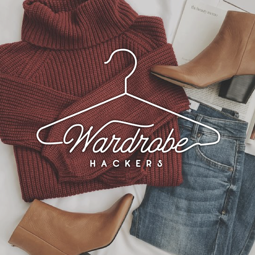 Hanger logo with the title 'Wardrobe Hackers Logo Design'
