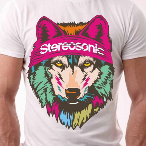 Industrial design with the title 'Create a bright, colourful, artistic and amazing T-Shirt for Stereosonic!'