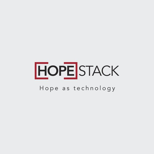 Hope logo with the title 'Diseño de logo para la marca HOPE STACK'