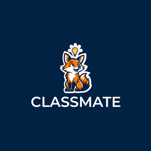 School design with the title 'Creative fox education mascot logo'