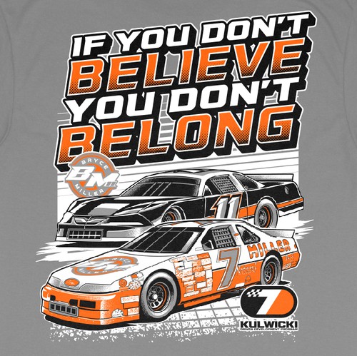 Driver design with the title 'T-SHIRT ARTWORK FOR BRYCE MILLER'