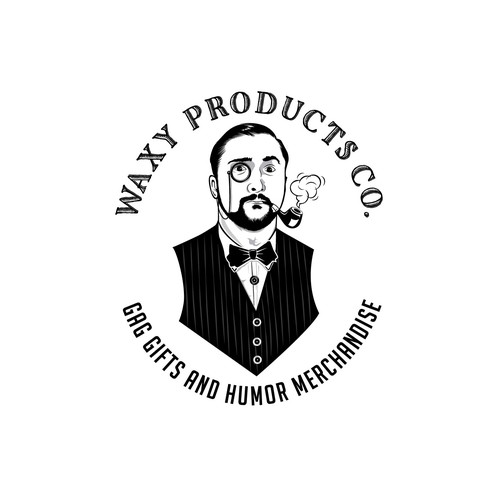 Illustrated logo with the title 'Waxy Products'