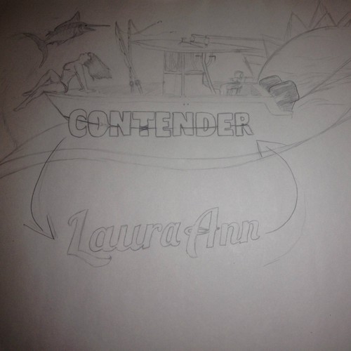 Cruise design with the title 'Fishing on the Laura Ann the Contender'