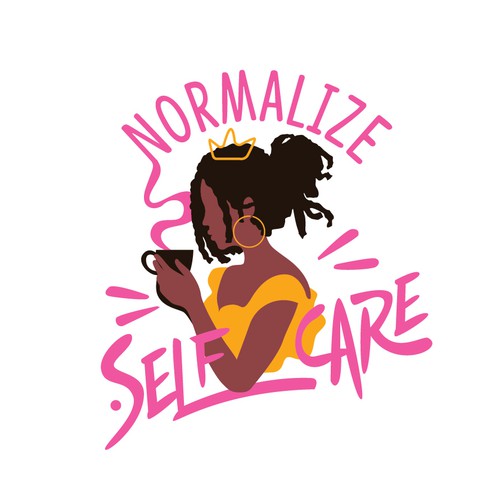 Girls' t-shirt with the title 'NORMALIZE SELF CARE'