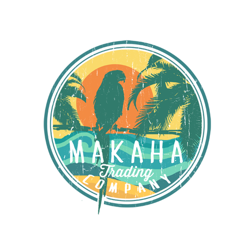 Hawaii logo with the title 'Old time shipping crate stamp'