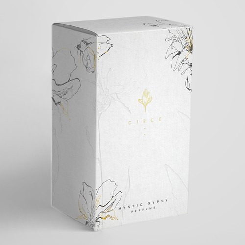 Art packaging with the title 'Packaging for luxury perfume'