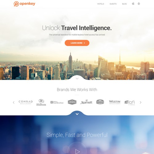 Travel website with the title 'Web Design for OpenKey'