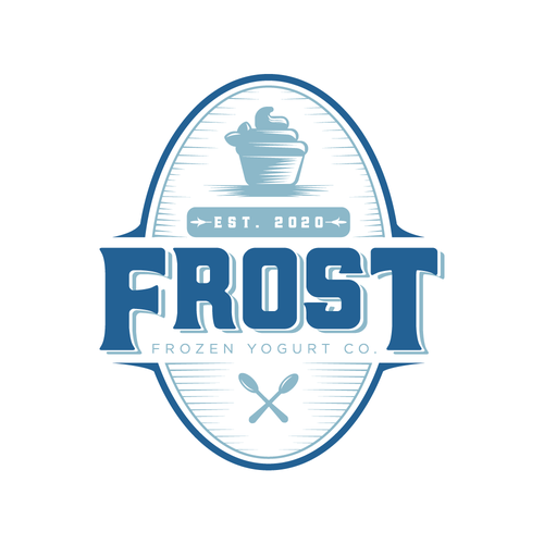 Frozen yogurt design with the title 'Frozen Yogurt Logo'