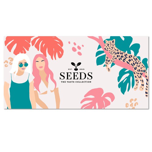 Leopard design with the title 'Bold Illustration for Coffee Sleeve '