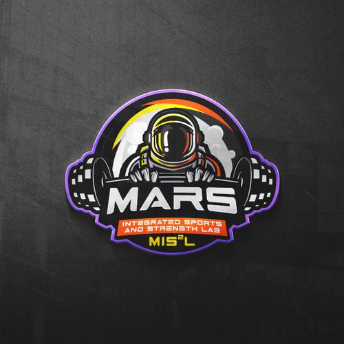 Spaceship logo with the title 'MARS MISSILE LOGO'