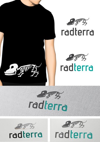 Dog logo with the title 'Dog skeleton silhouette'