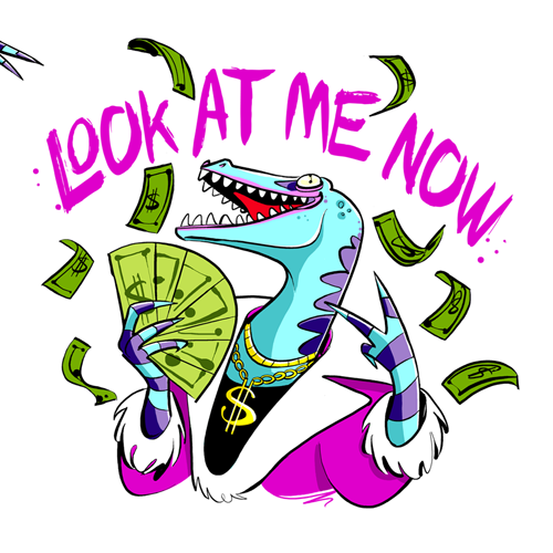 Sticker artwork with the title '20 dinosaur stickers for Diitalk chat application'