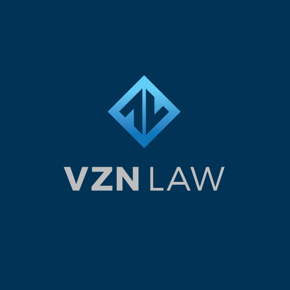 Law office design with the title 'VZN Law Logo Proposal.'