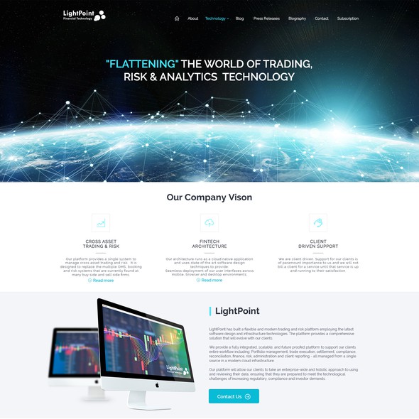 Trading website with the title 'Website Design'