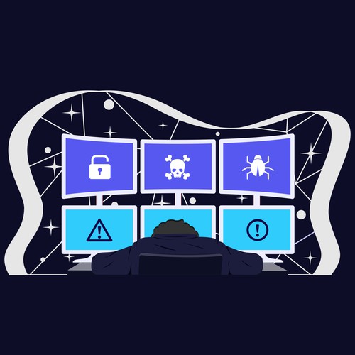 Security illustration with the title 'Burned out Security Team'