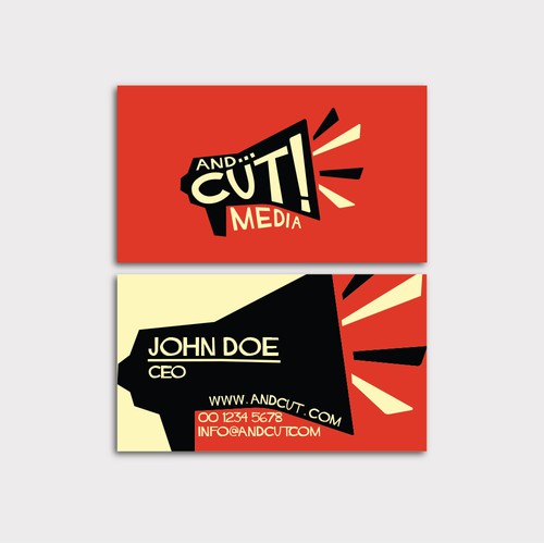 Megaphone design with the title 'Logo and Business Card for japanese production company'