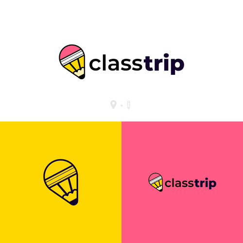 Travel agency logo with the title 'Pin + Pencil Logo'