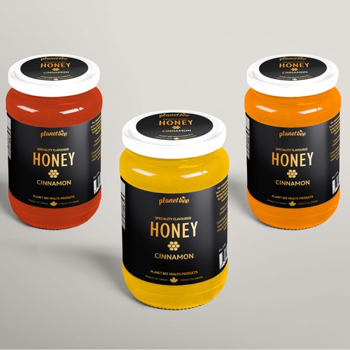 Lettering label with the title 'Design for Planet Bee Honey Farm'