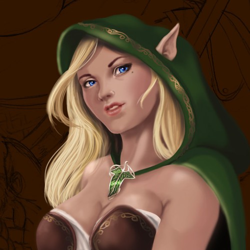 Photoshop illustration with the title 'Elf'