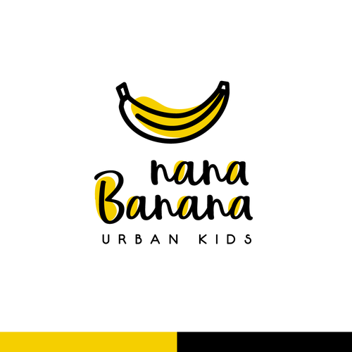 Black and yellow logo with the title 'Logo nanaBanana'