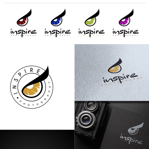 Owl logo with the title 'Create an 'inspiring' Logo for INSPIRE PHOTOGRAPHY'