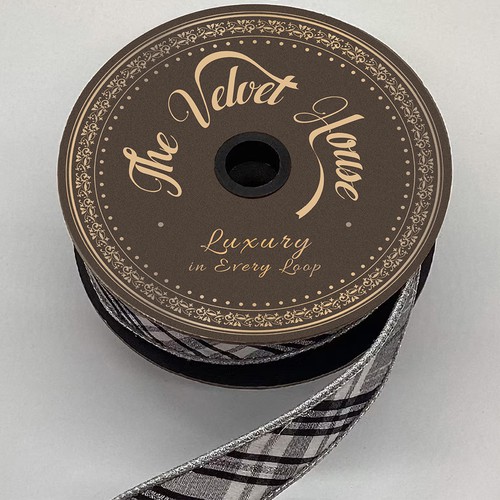 Floral brand with the title 'The Velvet House – Ribbon Spool Design'