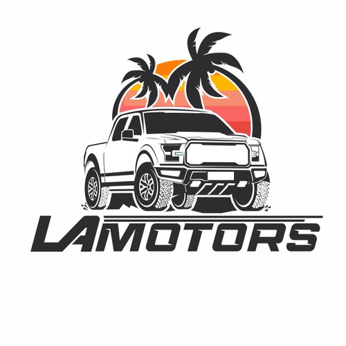 Carwash logo with the title 'L A MOTORS logo design'