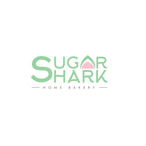 Caramel logo with the title 'Logo design for Sugar Shark Home Bakery'