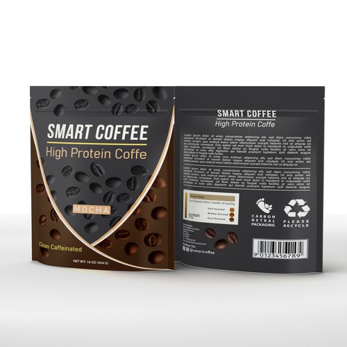 Pouch label with the title 'Stand up pouch label design'