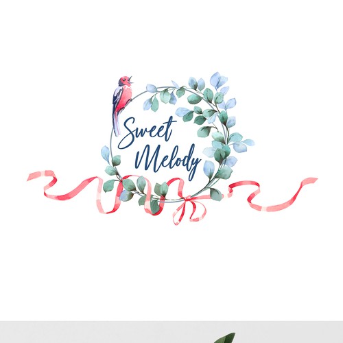 Watercolor logo with the title 'Logo concept for singer'