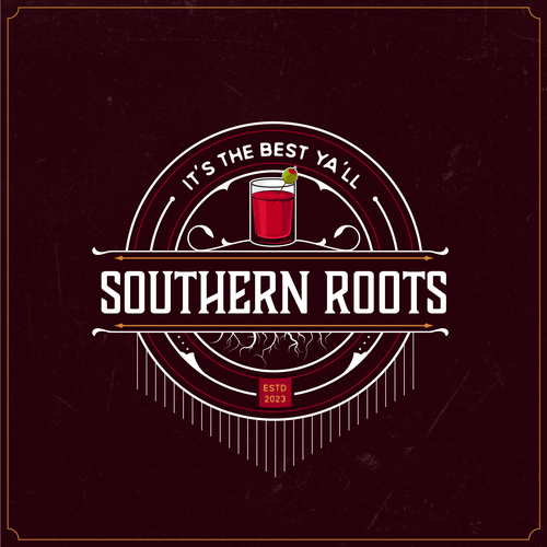 Bar and restaurant logo with the title 'Southern Roots Logo Design'
