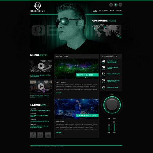 Music website with the title 'New website design wanted for djobediah.com'