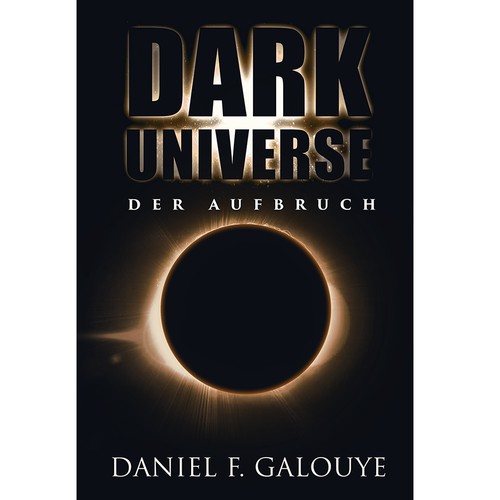 Black and white book cover with the title 'Dark Universe'