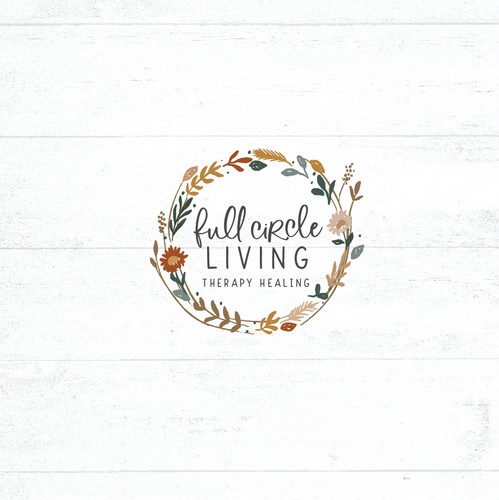 Earthy design with the title 'full circle living'