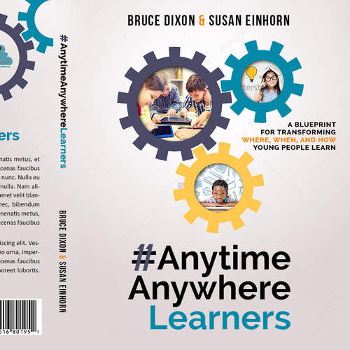 Kids book cover with the title '#AnytimeAnywhereLearners // Book Cover'