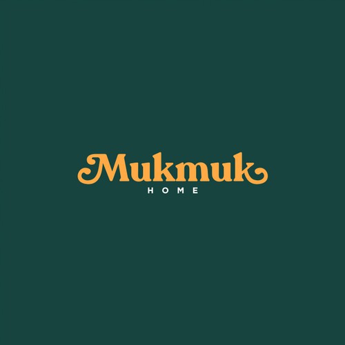 Typeface design with the title '70s Typography Logo for Mukmuk Home'