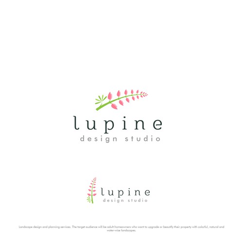 Florist design with the title 'feminine logo for lupine design studio'