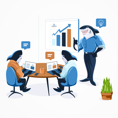 Tech artwork with the title 'Illustrations for Shortfin Technologies.'