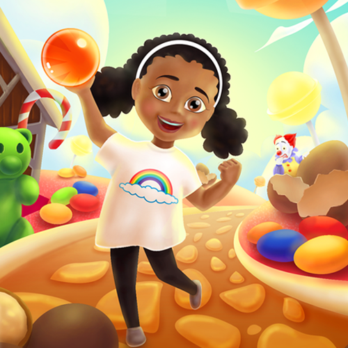 Kid artwork with the title 'Bubble Pop'