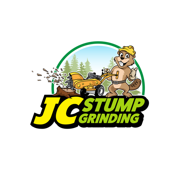 Beaver logo with the title 'Logo Design for JC Stump Grinding'