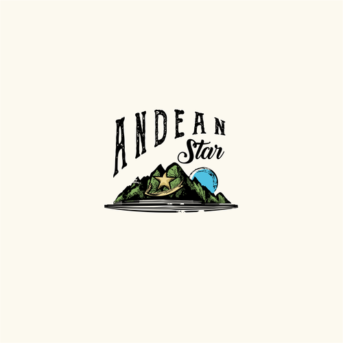 Mountain design with the title 'Vintage logo for food company'