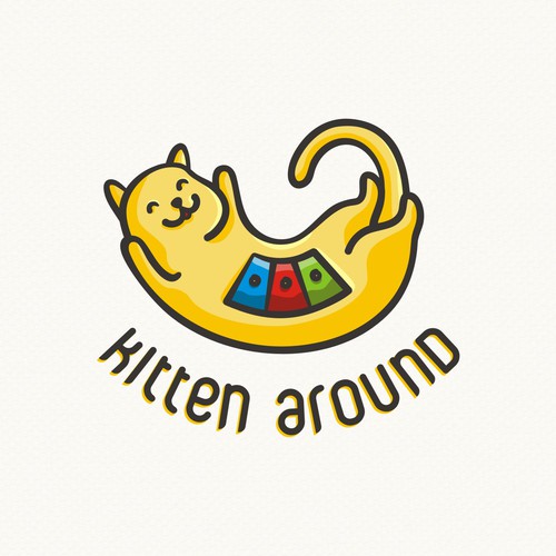 Kitten logo with the title 'Friendly logo for a cat products company'