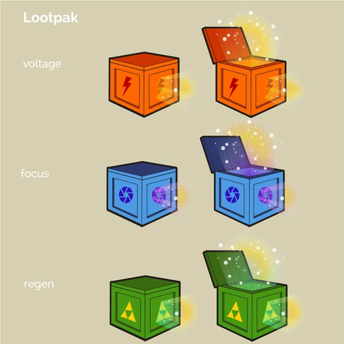 Graphic illustration artwork with the title 'Illustration for LootPak Gift/Treat Crates'