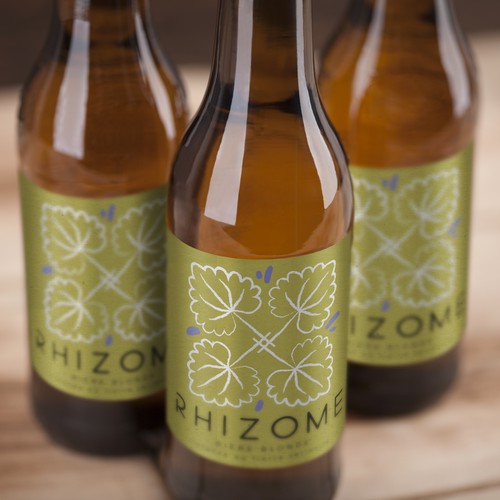 Nature label with the title 'Blonde beer label design for Brasserie Craig Allan & Rhizome restaurant'