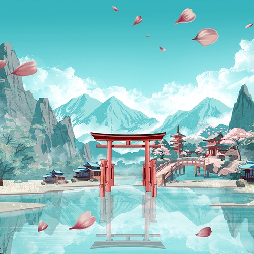 Japanese illustration with the title 'Light Blue Anime-Inspired Mousepad Design'