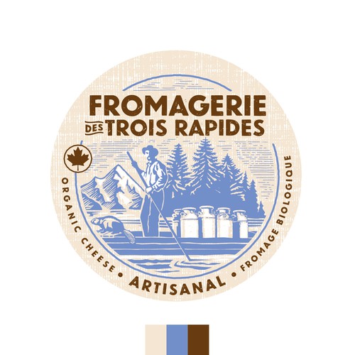 Cheese logo with the title 'Fromagerie des trois rapides'
